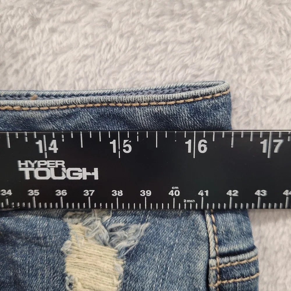 Seven7 Jeans Women's 12 Ankle Skinny Rhinestone‎ Distressed Medium Wash Stretch